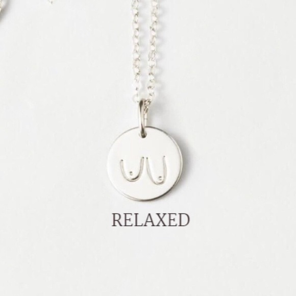 Relaxed Boobs/Breasts Body Positivity Necklace - Picture 2 of 11